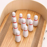 Wooden Mini Desktop Bowling Game Toy