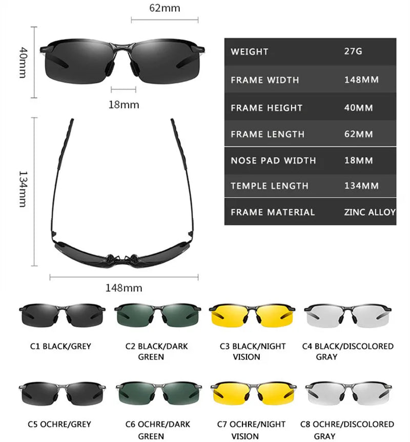 Men Polarized Chameleon Glasses