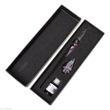 Handmade Art Crystal Floral Glass Dip Pen