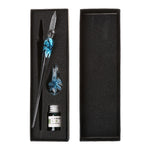 Handmade Art Crystal Floral Glass Dip Pen