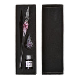 Vintage Handmade Art Elegant Crystal Floral Glass Dip Pen Sign Ink Pens Gift Drop Ship