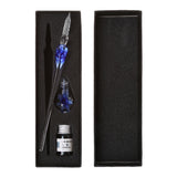 Handmade Art Crystal Floral Glass Dip Pen