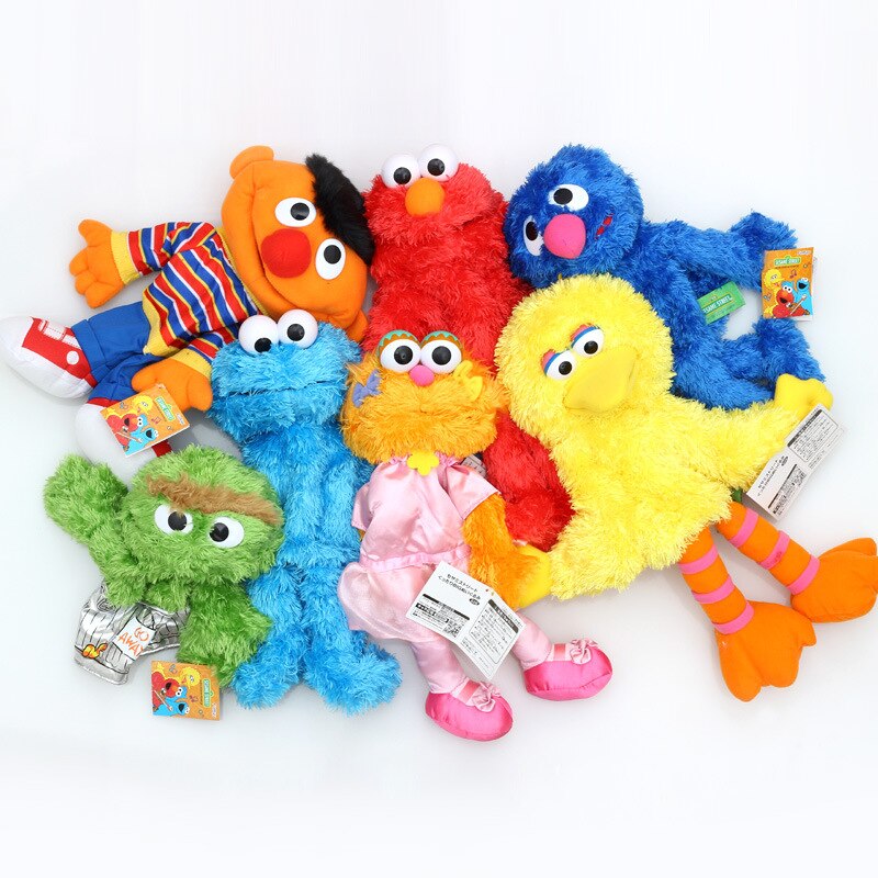 Sesame Street Hand Puppet Show Large Puppet Elmo Cartoon Soft Plush Doll Birthday Christmas Party Show For Children Kids Gifts