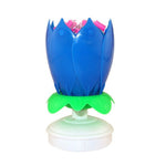 Creative Birthday Candles Music Candles Rotating Lotus Flower Candle