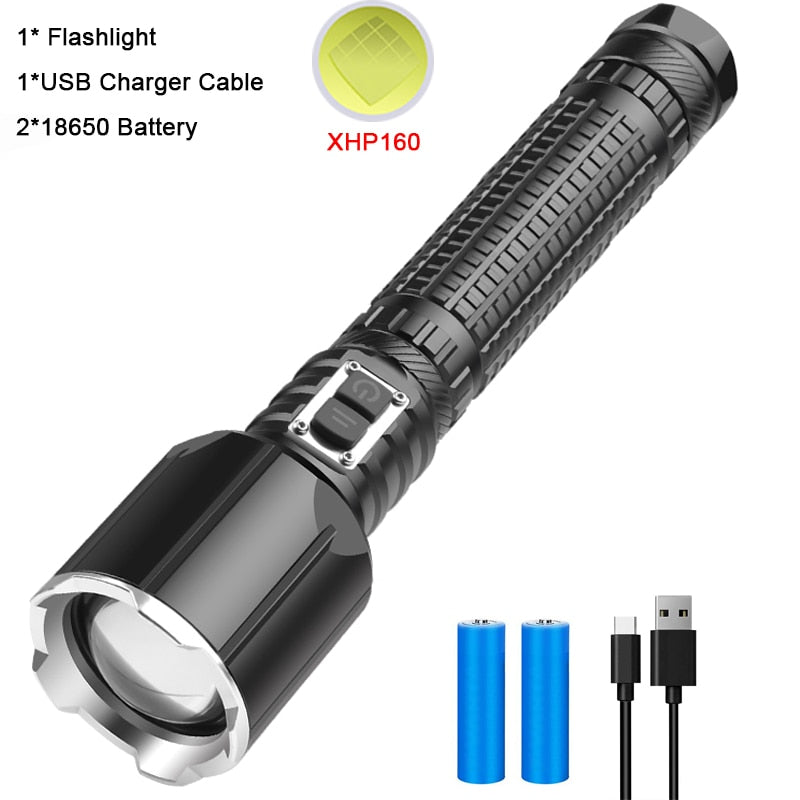 Powerful Zoomable Torch Rechargeable Flashlights Waterproof