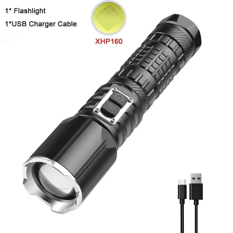 Powerful Zoomable Torch Rechargeable Flashlights Waterproof