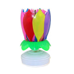 Creative Birthday Candles Music Candles Rotating Lotus Flower Candle