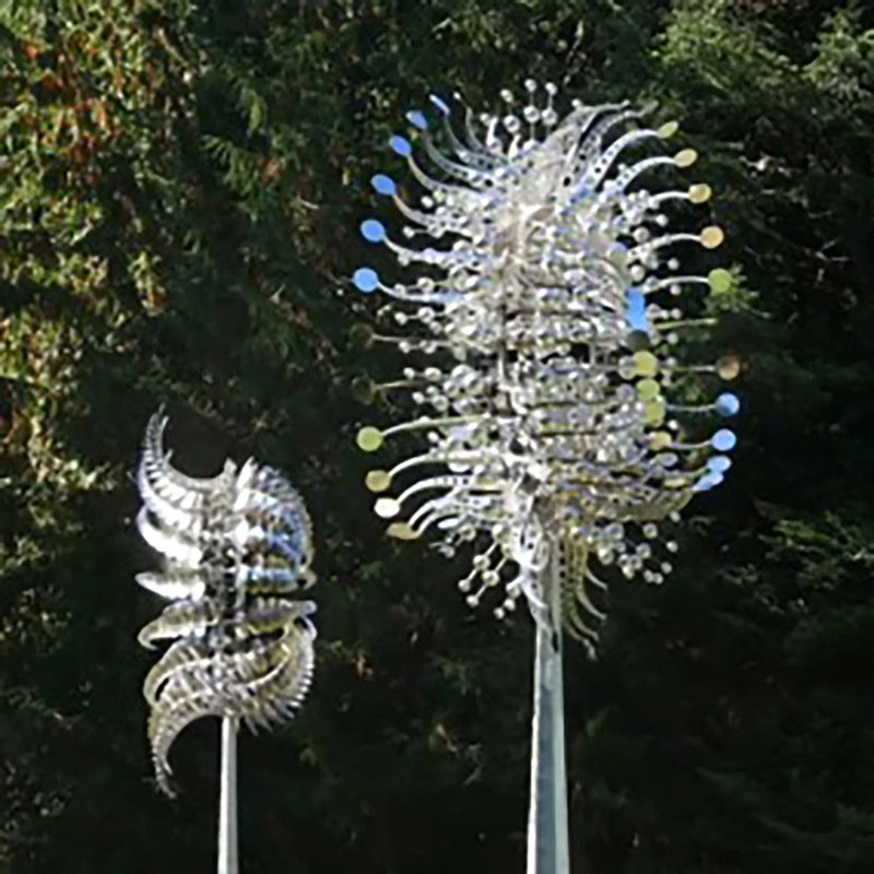 Garden Lawn  Unique Wind Collectors Magical Kinetic Metal Windmill Spinner Solar Wind Powered Catchers