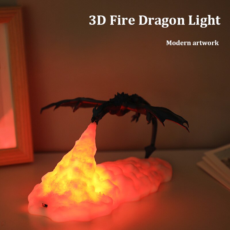 3D Print Dragon Lamp Bedroom Night Light Teenager Room Decoration Rechargeable LED Lights Indoor Lighting Holiday Birthday Gift