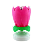 Creative Birthday Candles Music Candles Rotating Lotus Flower Candle