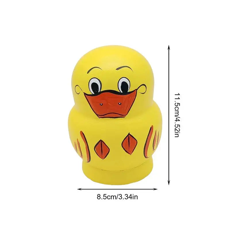 Yellow Duck Basswood Russian Dolls Children Birthday Gifts