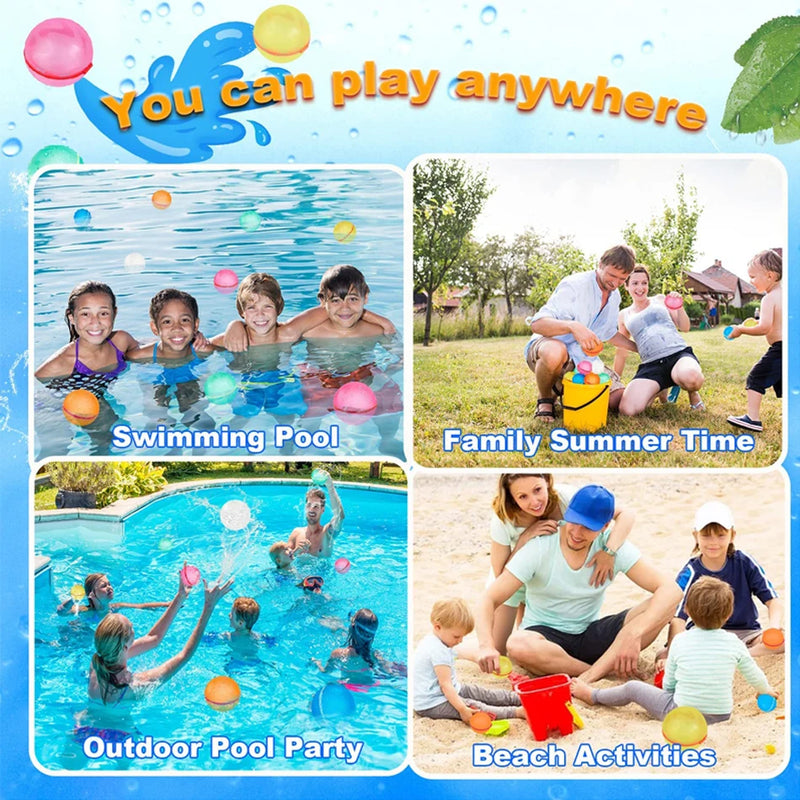 Water Balloon Quick Fill Self Sealing Water Bomb Splash Balls for Kids Swimming Pool