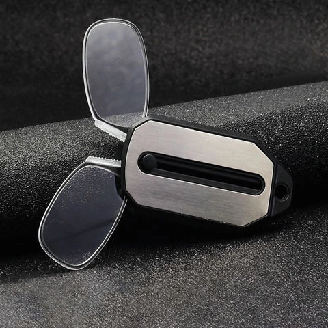 Nose Clip Folding Legless Ultralight Keychain Glasses