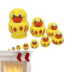 Yellow Duck Basswood Russian Dolls Children Birthday Gifts