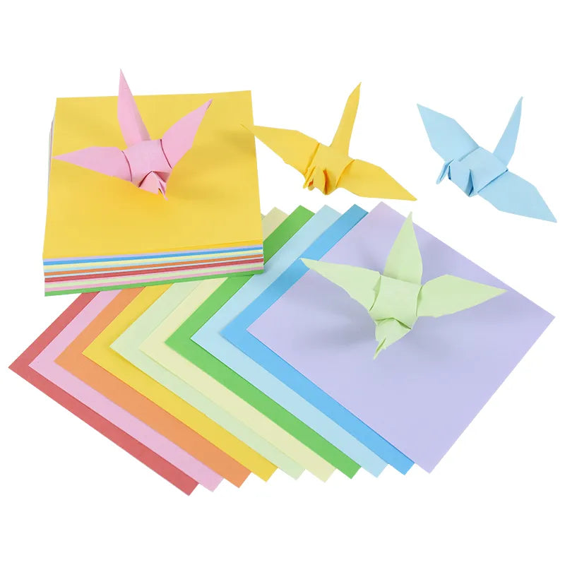 100pcs Square Origami Paper Crane Craft DIY Handmade Paper Flowers Origami Folding Paper Scrapbooking Decorations 8/10/12/15cm