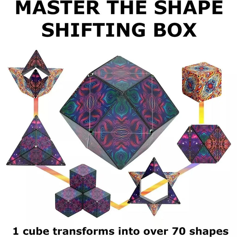 Geometric Variable Magnetic Cube Anti-Stress 3D Decompression Hand Flip Puzzle Cube