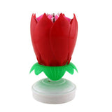 Creative Birthday Candles Music Candles Rotating Lotus Flower Candle