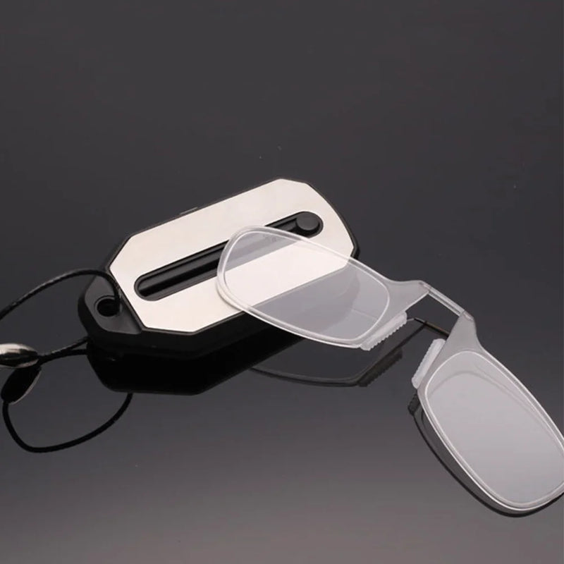 Nose Clip Folding Legless Ultralight Keychain Glasses