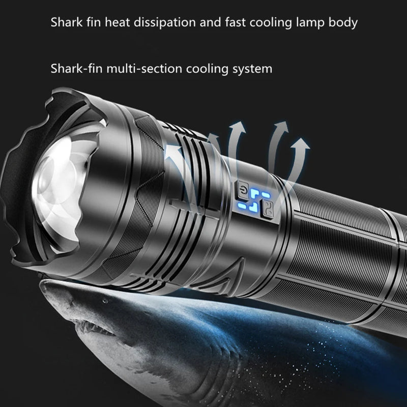 Powerful LED Flashlight Rechargeable Zoomable Torch