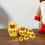 Yellow Duck Basswood Russian Dolls Children Birthday Gifts