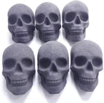 Burnable Imitated Human Skull Charcoal Handmade(Qty 6, Black)