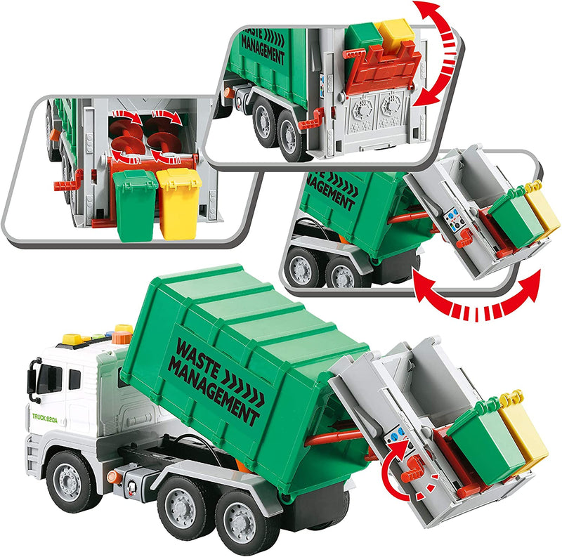 Garbage Truck Toy Friction-Powered Waste Management Recycling Truck