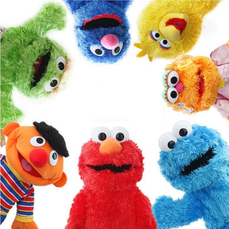 Sesame Street Hand Puppet Show Large Puppet Elmo Cartoon Soft Plush Doll Birthday Christmas Party Show For Children Kids Gifts