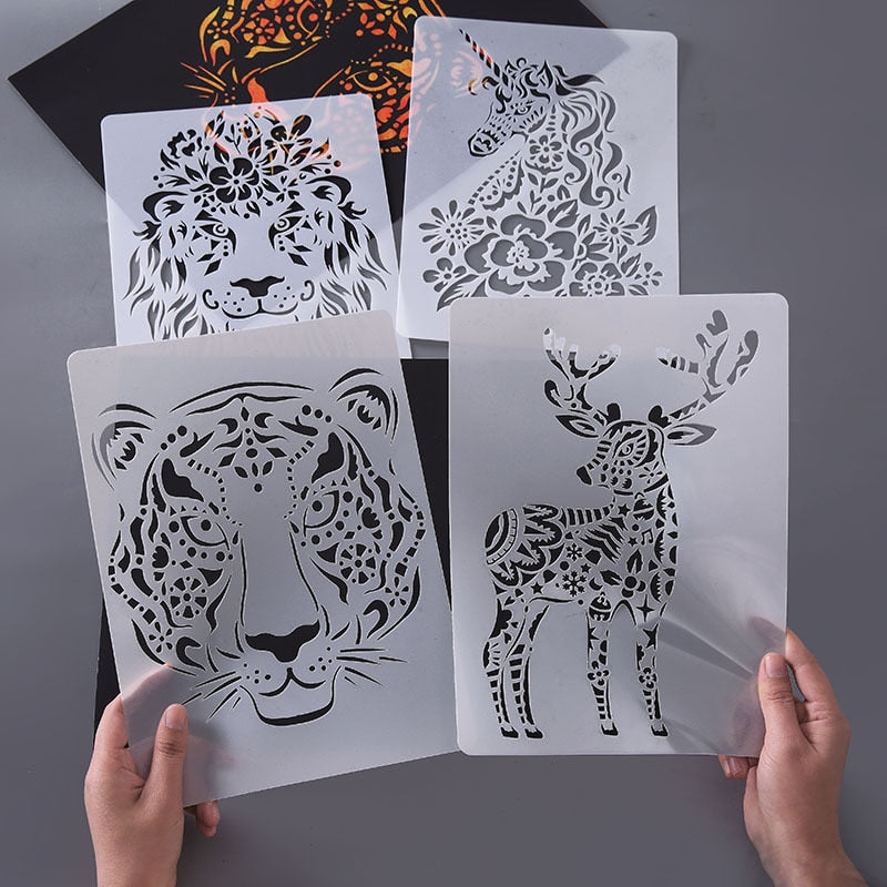 Art Animals Magic Scratch Art Doodle Pad Sand Painting Cards Early Educational Learning Creative Drawing Toys Kids