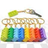 5Pcs/set Color Random Key Ring Heart Blocks Building Blocks Accessories Keychain Model Kits Set DIY Toys for Kids Key