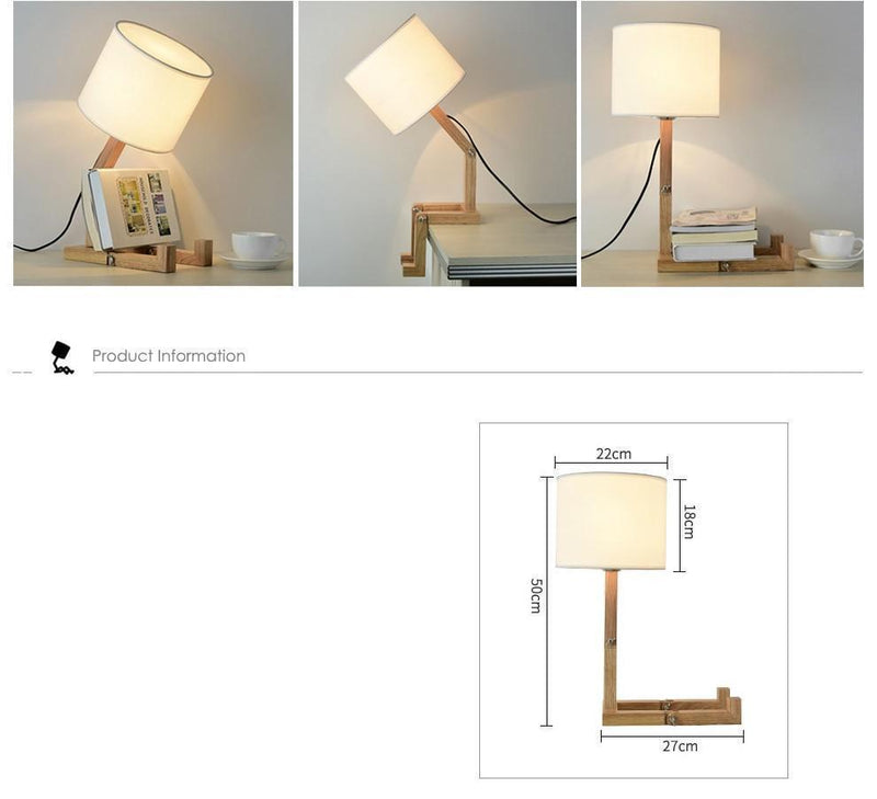 Robot Shape Wooden Table Lamp