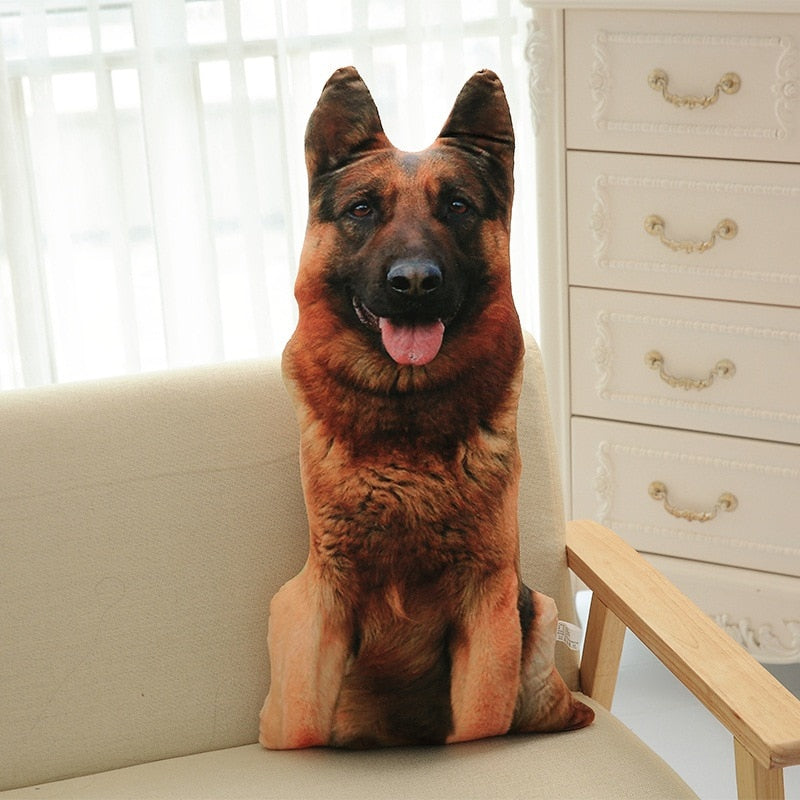 3D Dog Printed Throw Pillow