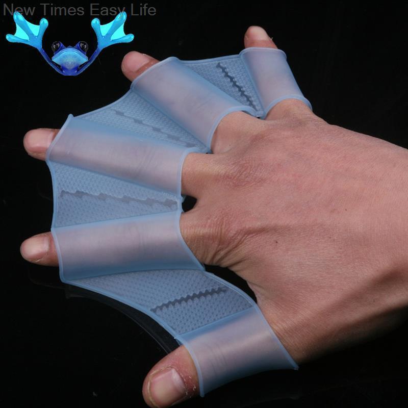 Men Women Child Silicone Swim Pool Sports Professional Training Swimming Half finger Hand Fins Webbed Gloves Paddles Equipment