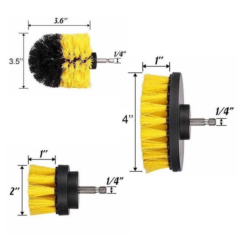 3pcs Power Scrubber Brush Set