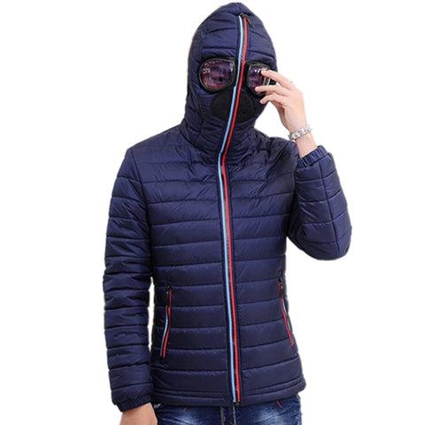 Winter Overcoat Hooded with Glasses Warm Jackets