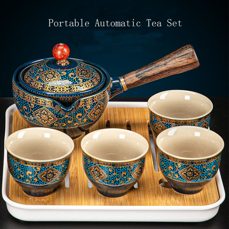 Portable Flower Exquisite Tea Set Ceramic Teapot Pot Cup