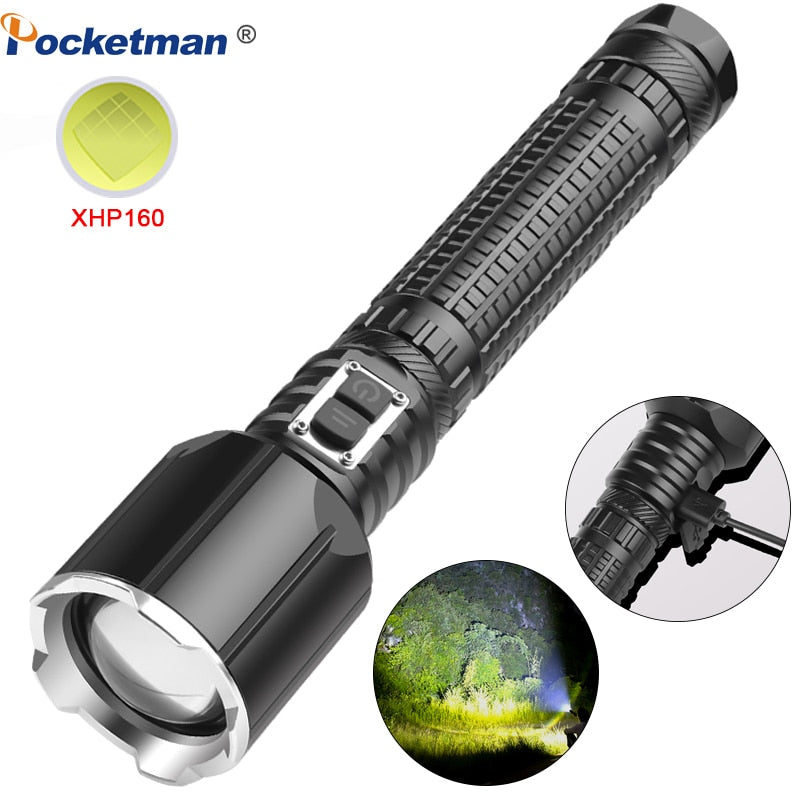 Powerful Zoomable Torch Rechargeable Flashlights Waterproof