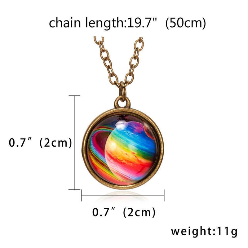 Unique Luminous Universe Galaxy Planet Glass Necklace