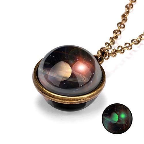 Unique Luminous Universe Galaxy Planet Glass Necklace