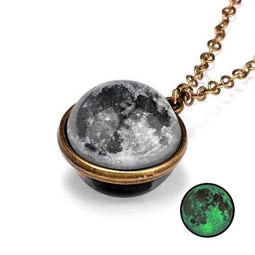 Unique Luminous Universe Galaxy Planet Glass Necklace