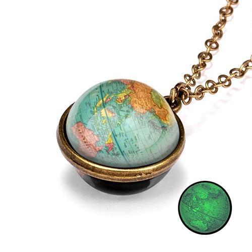 Unique Luminous Universe Galaxy Planet Glass Necklace