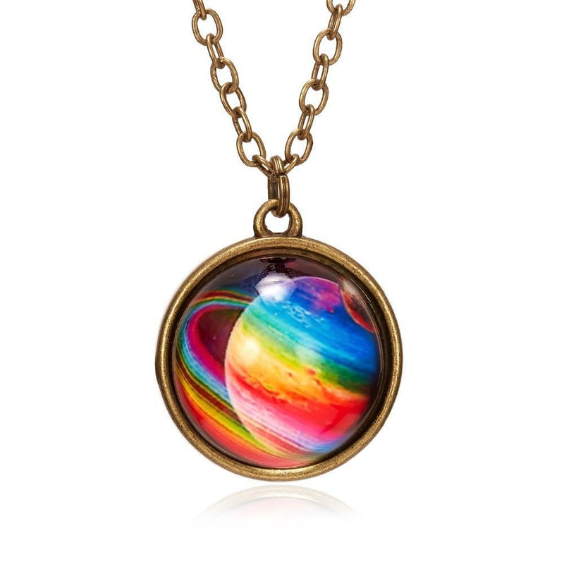 Unique Luminous Universe Galaxy Planet Glass Necklace