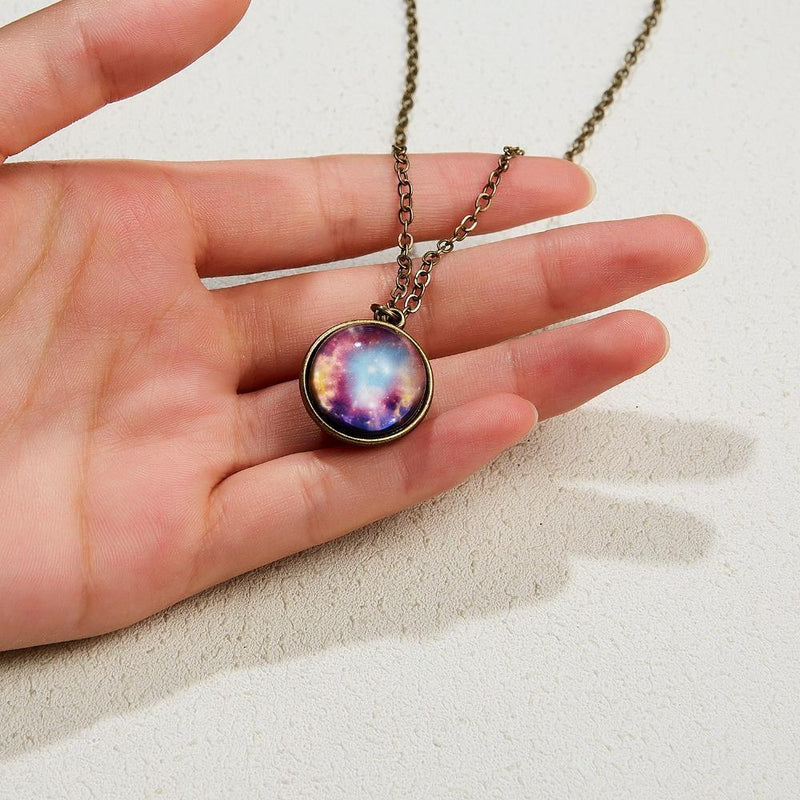 Unique Luminous Universe Galaxy Planet Glass Necklace