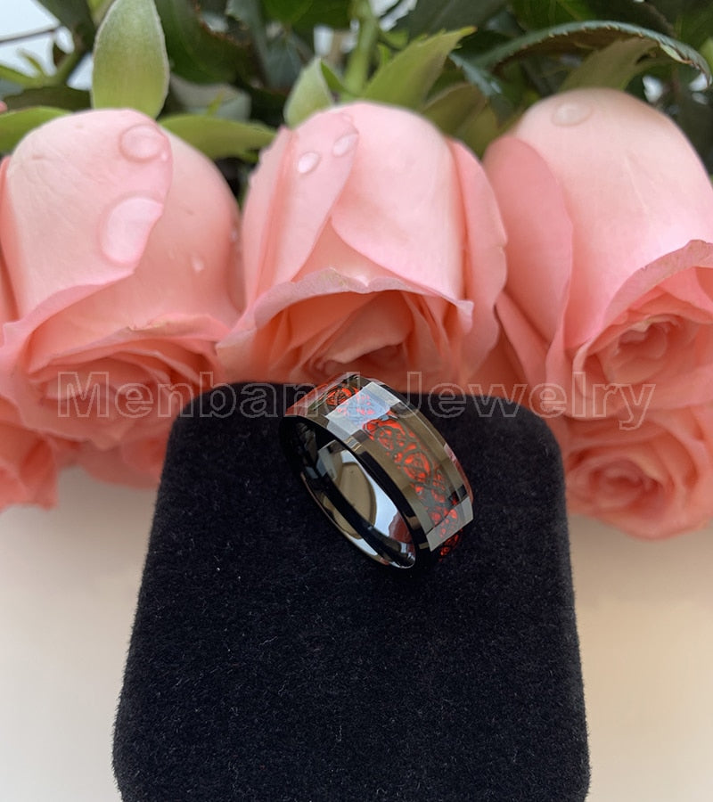 8MM Ring With Red Opal