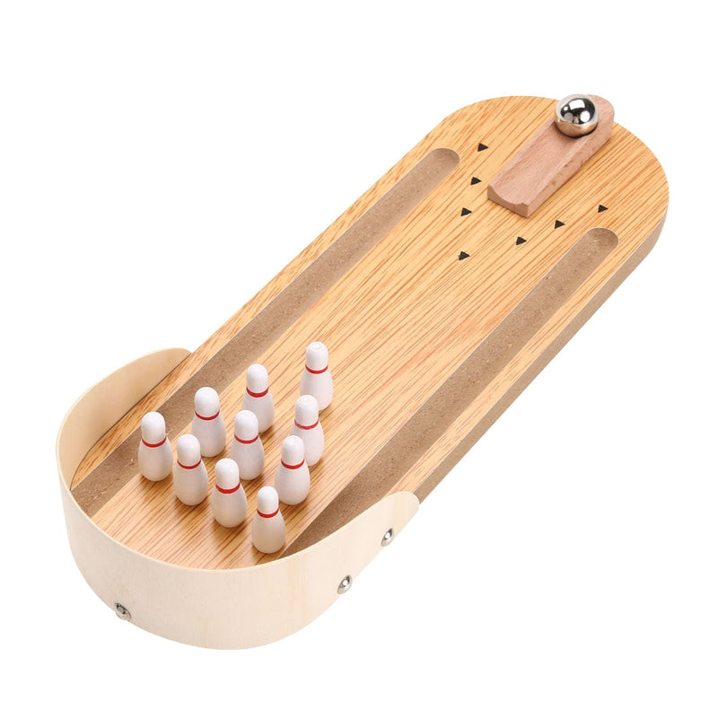 Wooden Mini Desktop Bowling Game Toy