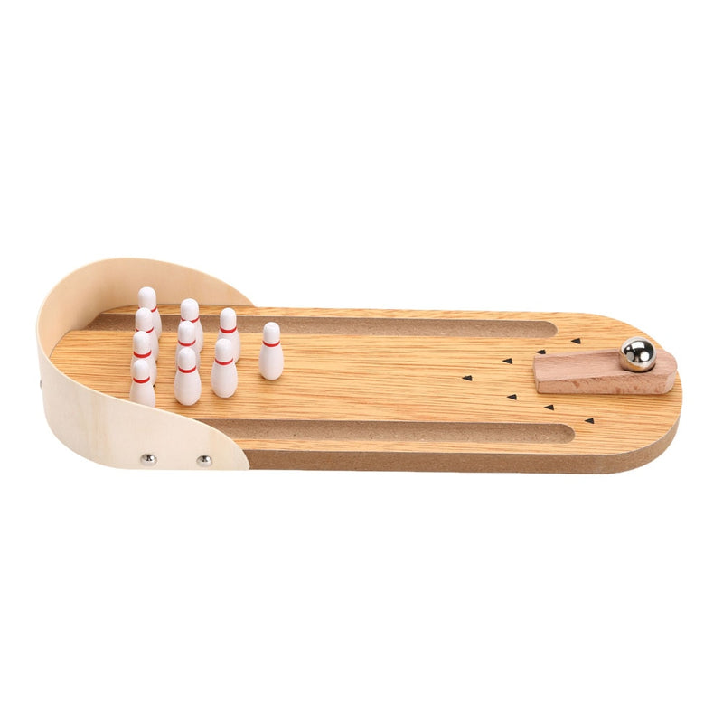 Wooden Mini Desktop Bowling Game Toy