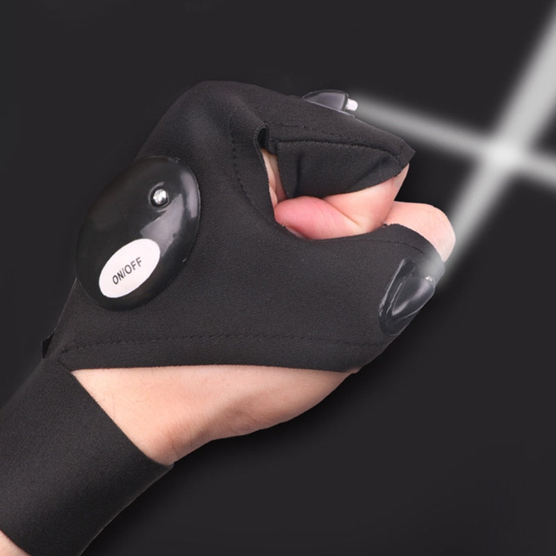 Night Light Waterproof Fishing Gloves with LED