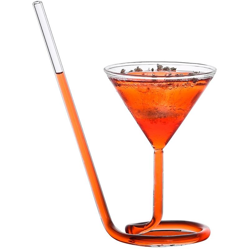 110ml Creative Screw Spiral Straw Molecular Cocktail Wine Glass