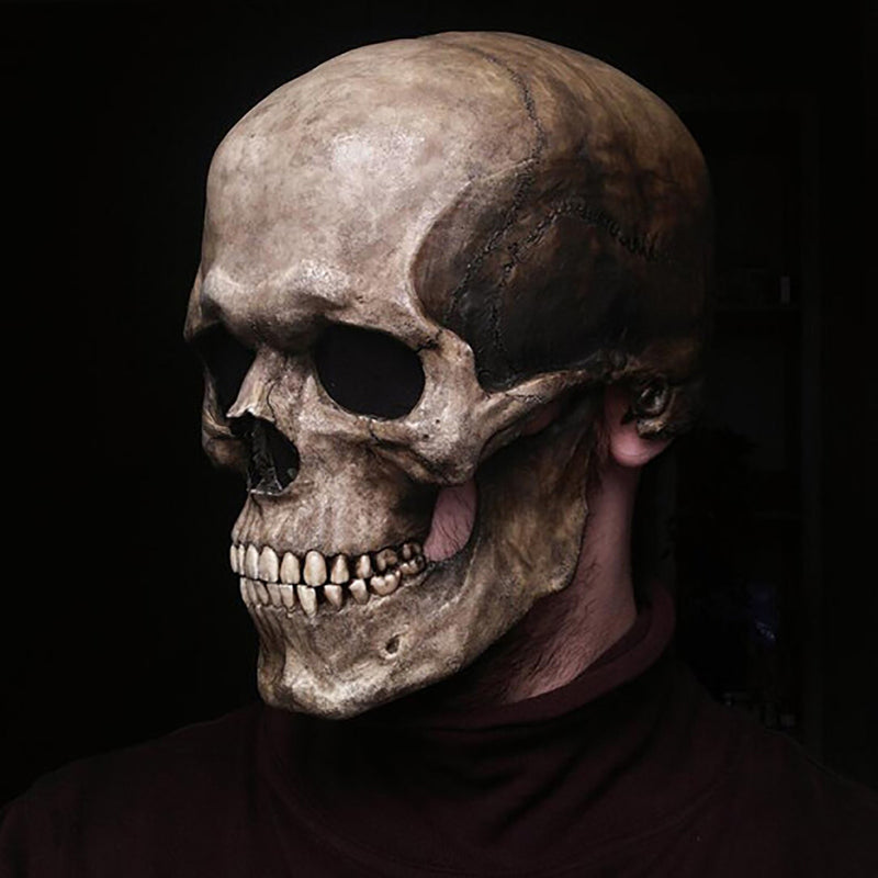 Halloween Movable Jaw Full Head Skull Mask