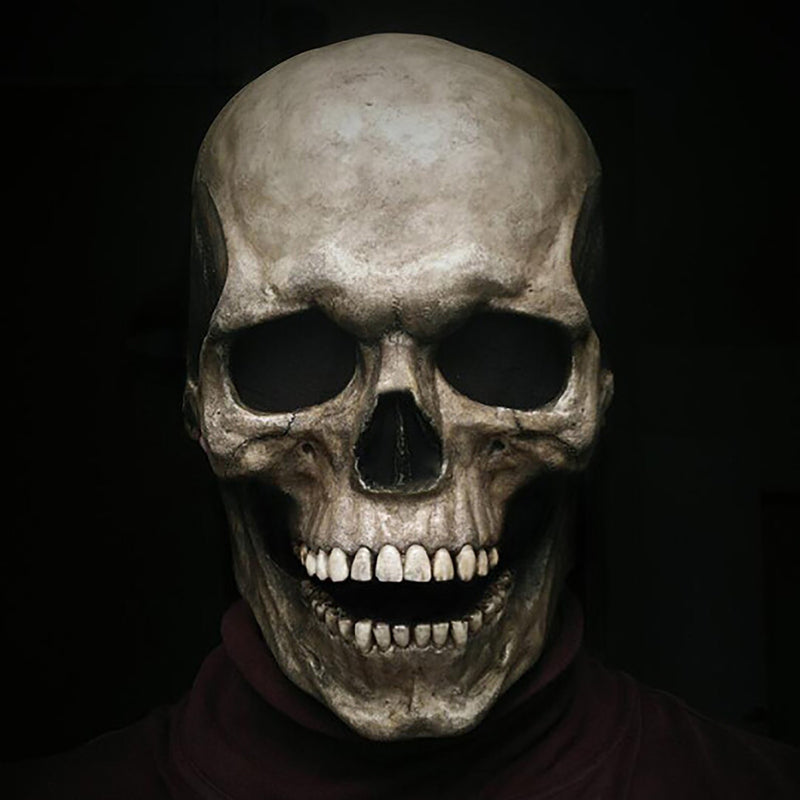 Halloween Movable Jaw Full Head Skull Mask