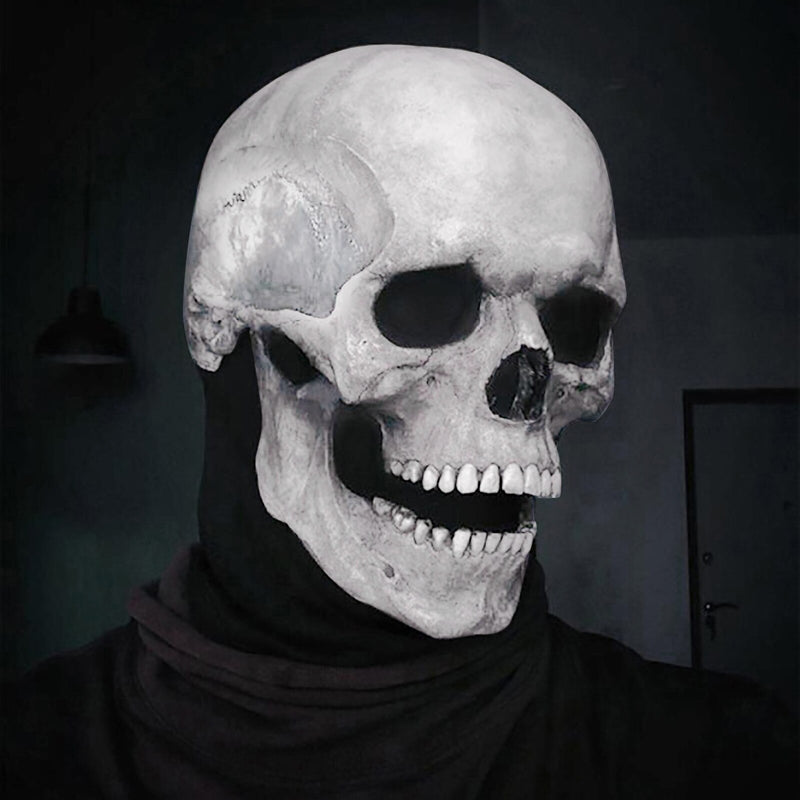 Halloween Movable Jaw Full Head Skull Mask